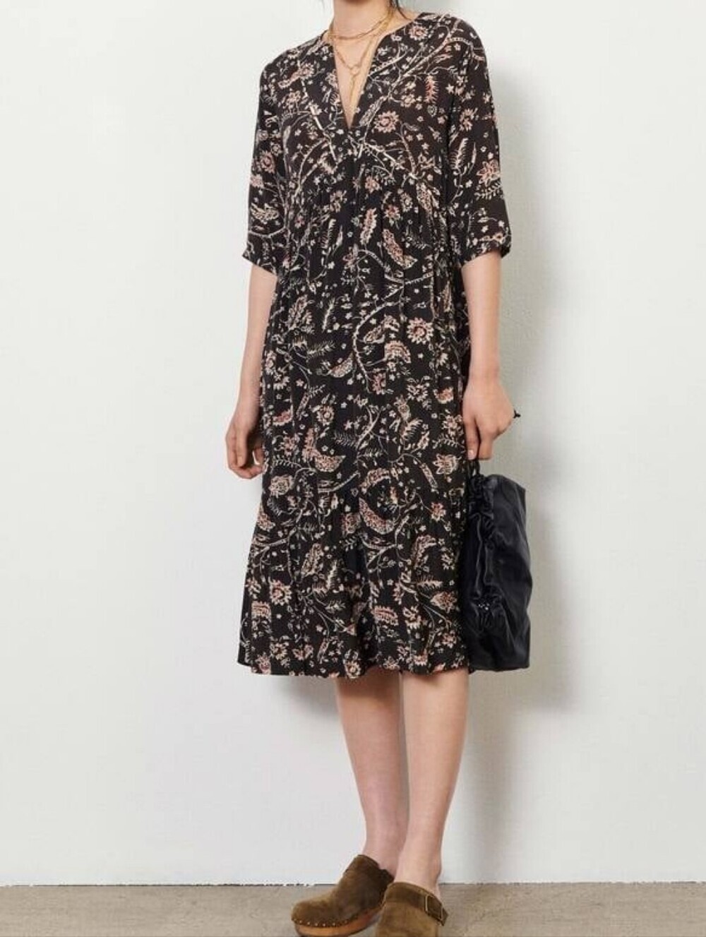 Ba&Sh Cherry Floral Midi Dress Size 4 BNWT